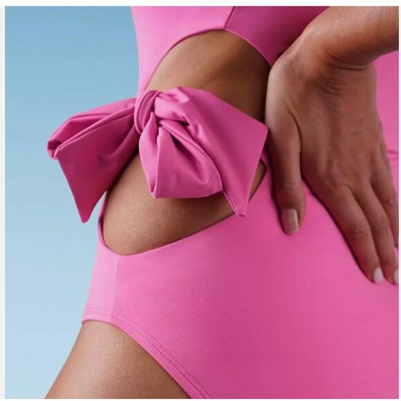 High Leg Cheeky One Piece Swimsuit-Liberty & Justice-Color Pink-Size XS-New - Picture 2 of 5